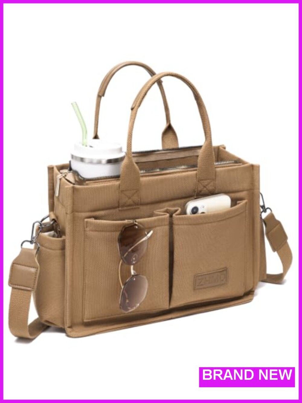Canvas Tote Bag for Women, Large Work Laptop Travel Handbag